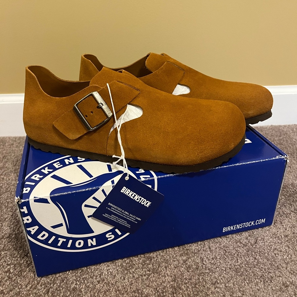 Birkenstock London BS Slide on Shoe Slipper Mink Lined